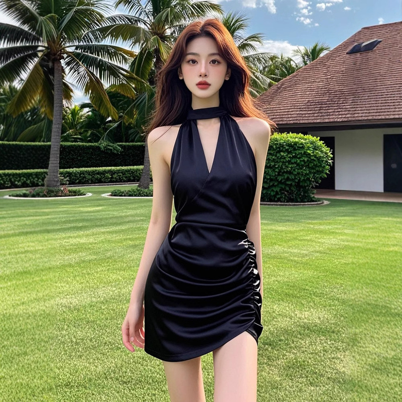 TZ4647 French Socialite Sexy Chic Neck dress Women's Elegant Elegant Slim Refined Beautiful Dress
