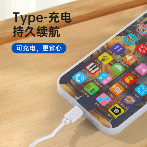 Rechargeable baby simulation touch screen mobile phone toy baby educational early education story music phone for boys and girls