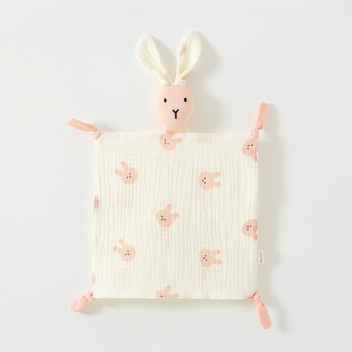 Baby soothing napkin can be chewed into the mouth, baby doll can be held to sleep to soothe sleep artifact doll pure cotton hand puppet toy