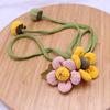 Hat, woven decorations flower-shaped, belt, accessory, flowered