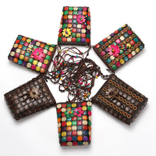 椰壳包 女包 江湖小钱包 斜跨包 椰壳包包椰子壳串珠编织包