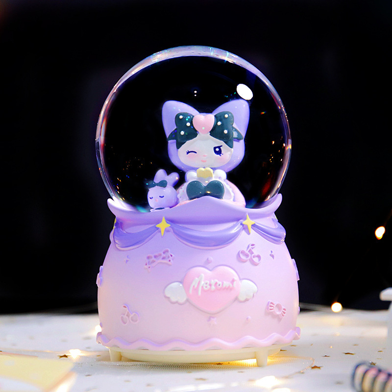 Nuevas estrellas de dibujos animados desean decorar bolas de cristal nieve brillante atmósfera interior de ocho cajas de sonido regalo para estudiantes