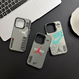 Fashionable iPhone16PROMAX Phone Case for Apple 12/11 Personality 14Pro Color Silver 13 Hard Shell for Men and Women