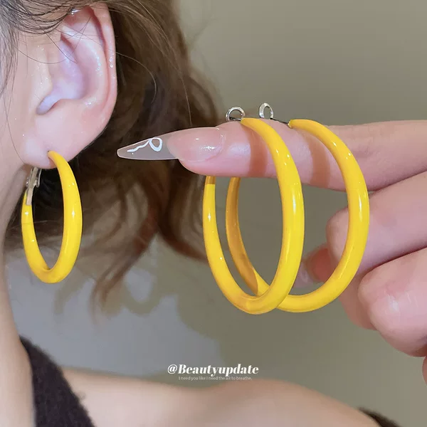 Silver Needle Oil Drop Geometric Round Pendant Earrings, Fashionable, Simple, Versatile Earrings, Niche Design Earrings for Women
