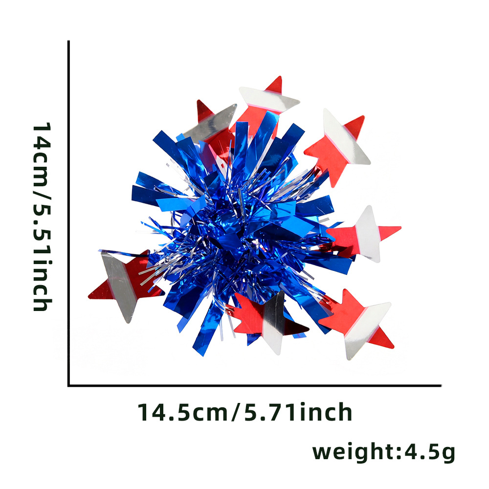 Decoraciones del Día de la Independencia rojo, blanco y azul, estrellas de color redondas, clipes para el pelo del Día Nacional, forma de cabeza de bola