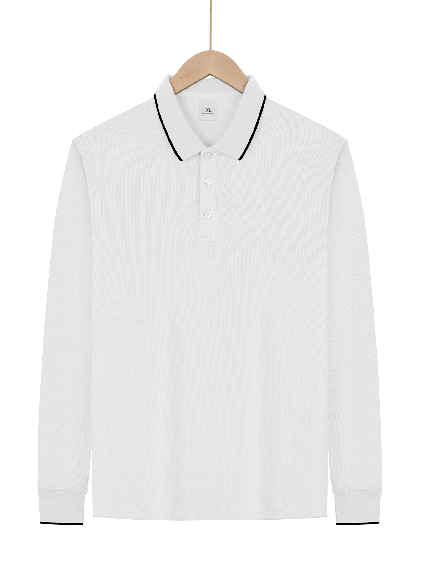 Transfronterizos Europa y América Amazon primavera y otoño negocios casual hombre solapa de color sólido para salir a la cita de mangas largas camisa polo delgada