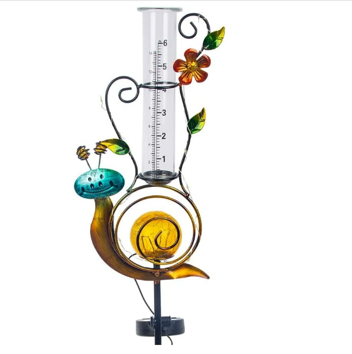 Открытый дождемер-36-дюймовый улитка солнечный дождемер с 6 "стеклянная трубка двор сад двор газон