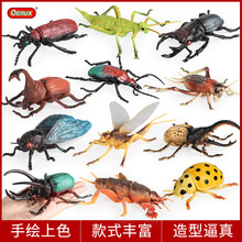 儿童仿真昆虫模型动物玩具蜉蝣蟋蟀蝼蛄蝉竹节虫大兜虫锹甲虫摆件