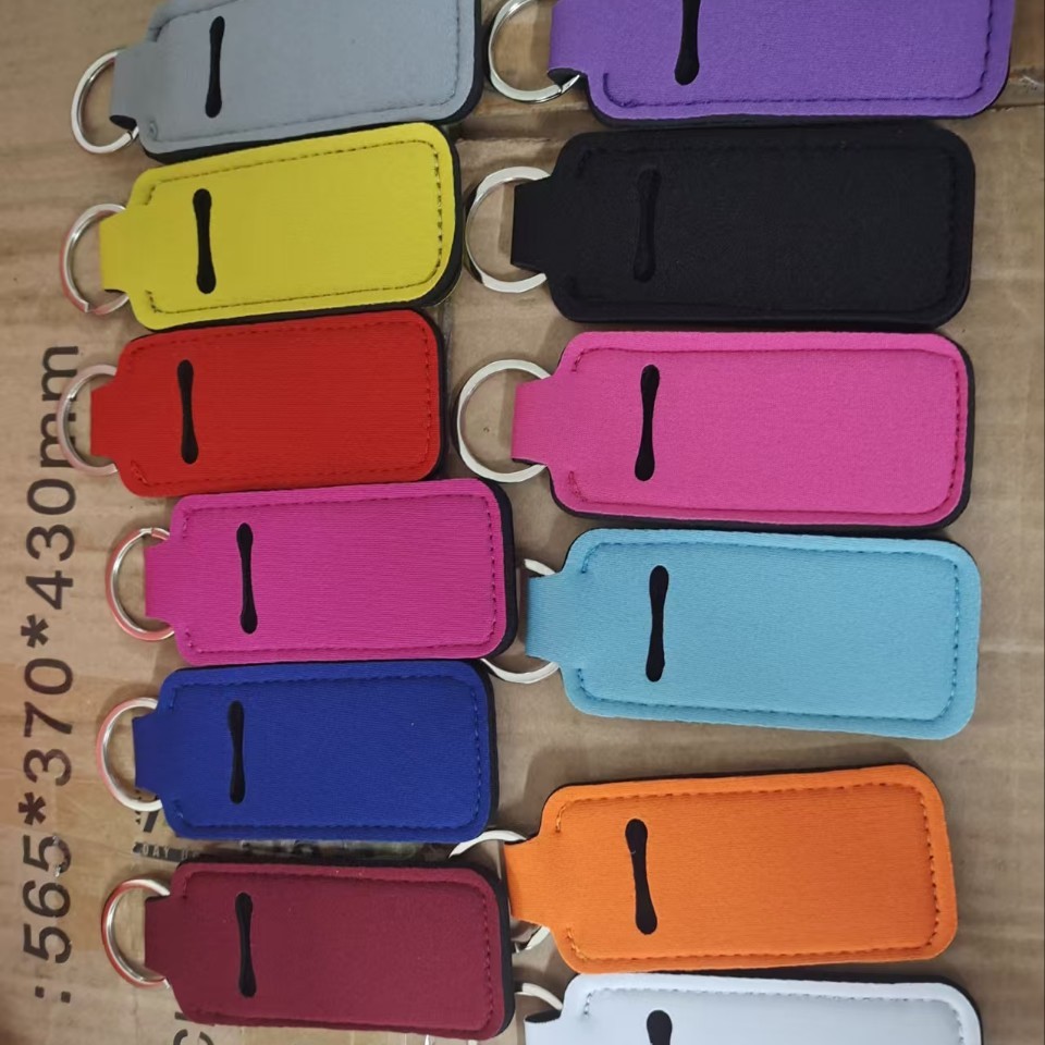 Lipstick storage bag, square lipstick case, Neoprene keychain, hand sanitizer bottle cover, pendant decoration