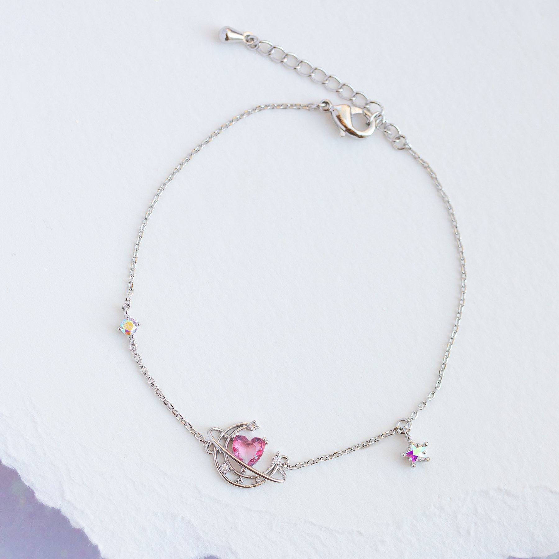 Simple Style Heart Shape Copper Bracelets Plating Zircon Copper Bracelets