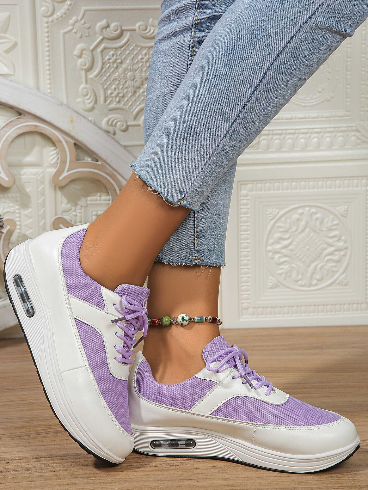 Zapatos de mujer, primavera y verano, zapatos deportivos de suela gruesa de malla para mujer, zapatos de balanceo, zapatos de fitness, zapatos de plataforma, zapatos casuales_voghion.com