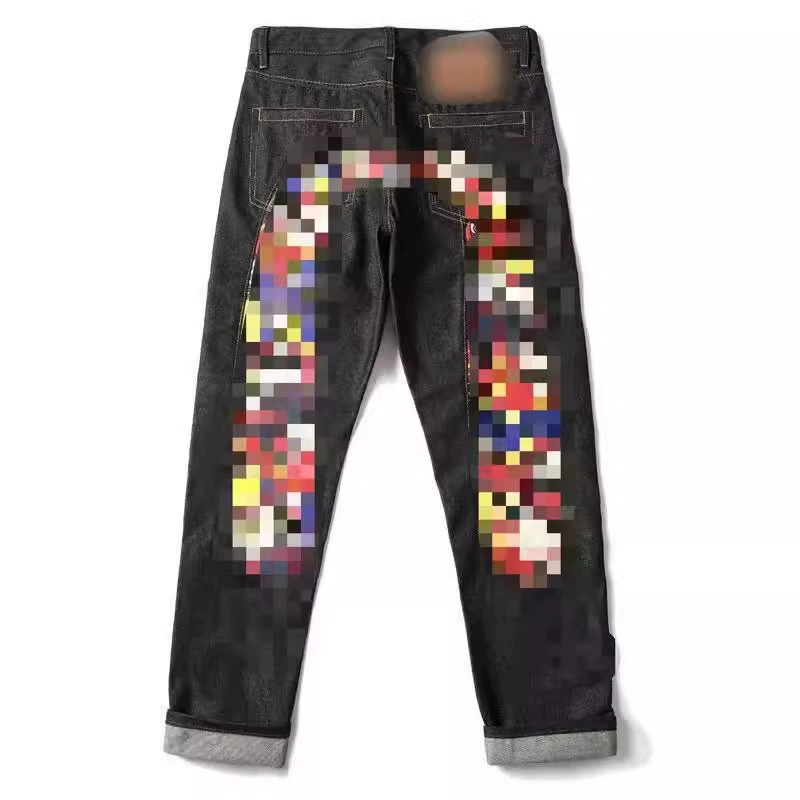 2024 Весенний трансграничный взрыв Европейский и Американский хип-хоп-стрит граффити джинсы с принтом мужской прилив