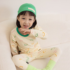 Boneless Spring and Autumn New Children's Underwear Set Pure Cotton Autumn Clothes Autumn Pants Boys Girls Pajamas Home Clothing Wholesale