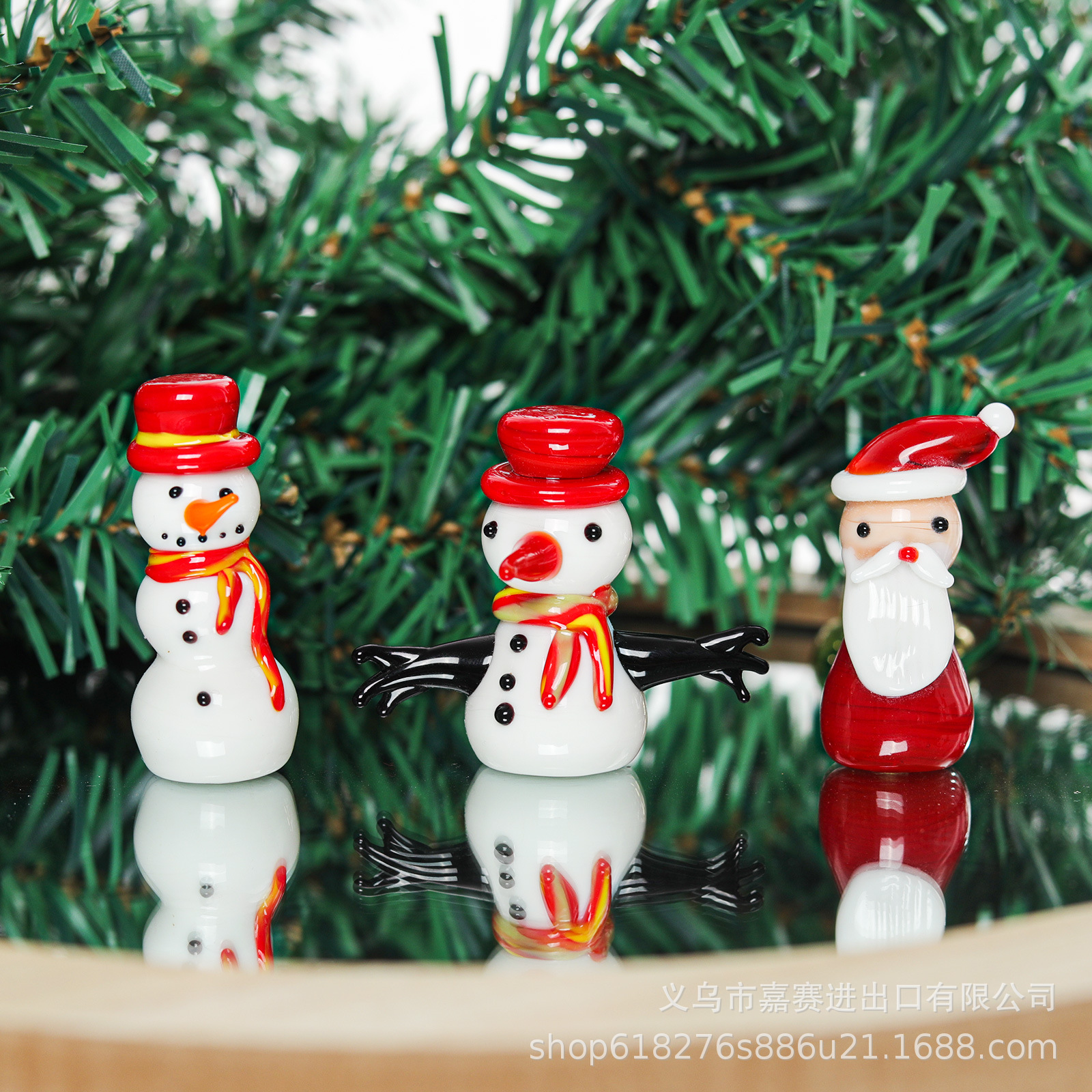 工艺品迷你陶瓷圣诞雪人小摆件装饰品手办馈赠节日礼品一件代发