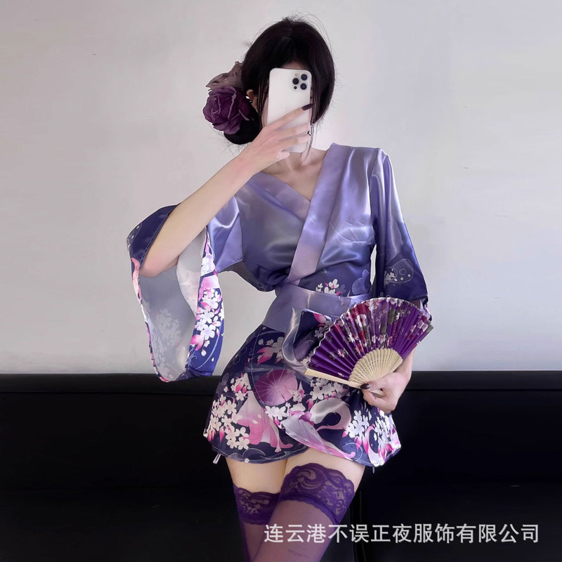 Do not miss the night fun underwear sexy deep V two-dimensional cardigan Japanese kimono uniform pure suit pajamas women Do not miss the night fun underwear sexy deep V two-dimensional cardigan Japanese kimono uniform pure suit pajamas women