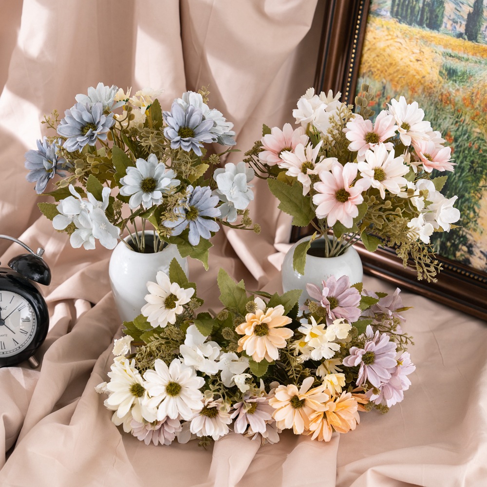 Rose Wall Artificial Snow Dancing Daisies Handwritten Letter Simulated Flowers Manufacturer Home Decor Bouquet MW55508