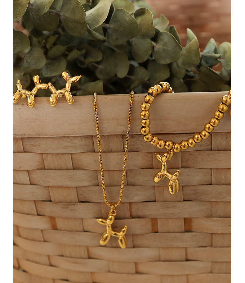 Fashion Dog Titanium Steel Womenu0027S Bracelets Earrings Necklace