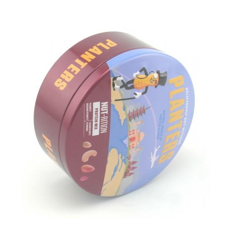 坚果铁罐  糖果巧克力铁罐生产厂家 圆形包装盒 制罐厂家