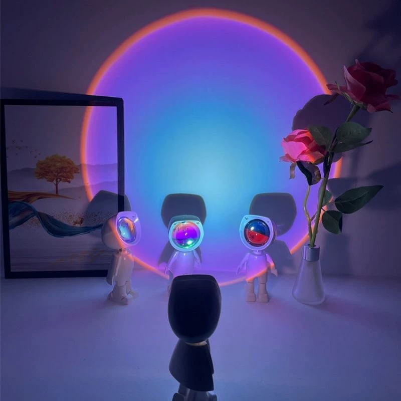 Projection Night Light (Peter Pan) Sunset & Rainbow Colors, USB/Rechargeable, Compact