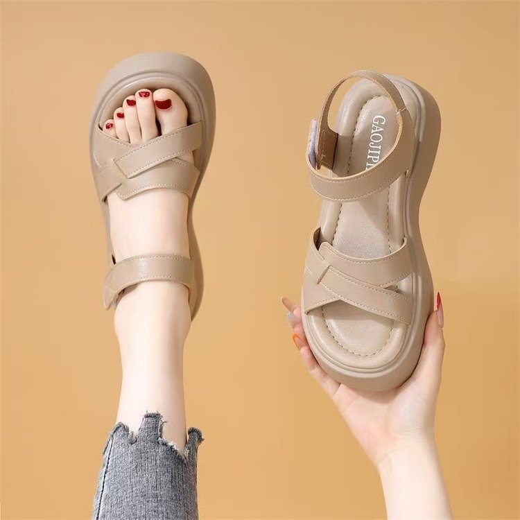 Sandalias romanas para mujeres 2026 nuevo verano con suela suave no se cansa pies ligeros antideslizantes zapatos de playa con suela gruesa para la falda