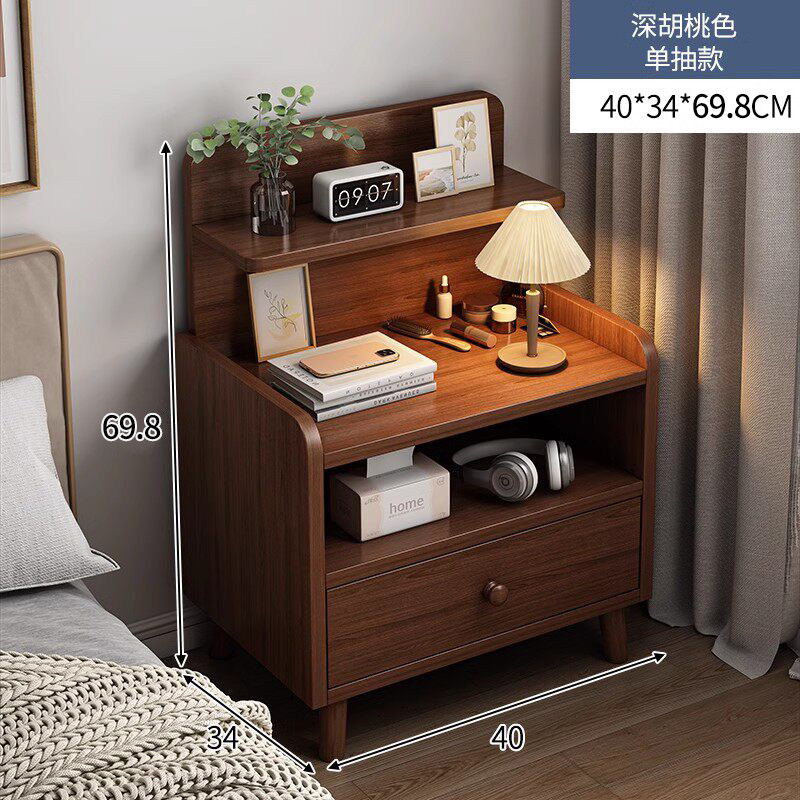 Mesa de cabecera de alquiler simple dormitorio doméstico de lujo mesa de cabecera pequeña con cajón armario