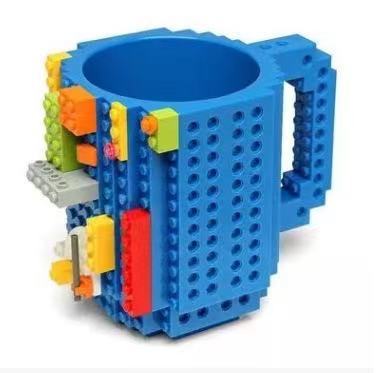 Fábrica al por mayor personalizado creativo Asamblea taza de agua educativa taza de té resistente a la gota taza de té Lego bloque de construcción