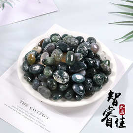 厂家批发天然水草玛瑙滚石 打磨石抛光石香薰石扩香石水晶消磁石