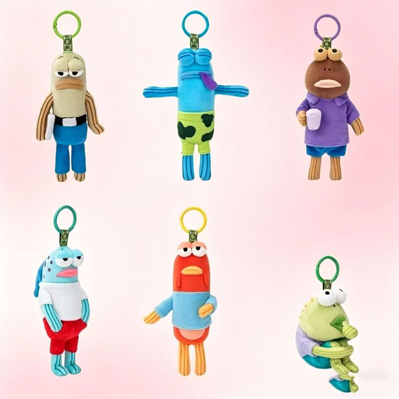 Cross-Border Spongebob Squarepants Bikini Bottom Ugly Fish Residents Plush Dolls Cool Fish Pendants Creative Backpack Small Pendants