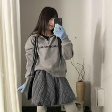 广州十三行！2025秋冬新款百搭减龄菱格纹夹棉蓬蓬花苞半身裙女