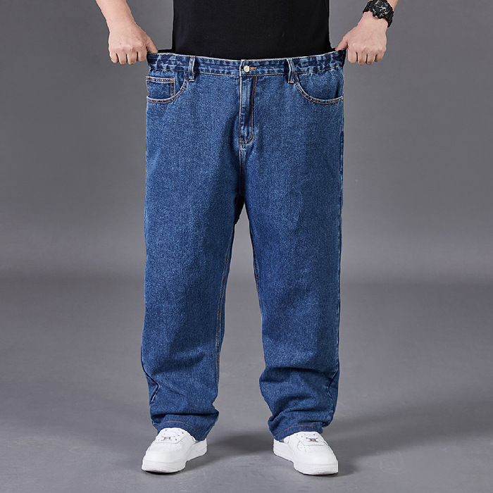 2024 primavera y otoño jeans de talla extra grande para hombres pantalones casuales rectos sueltos transfronterizos pantalones de papá con caída de pierna ancha para hombres