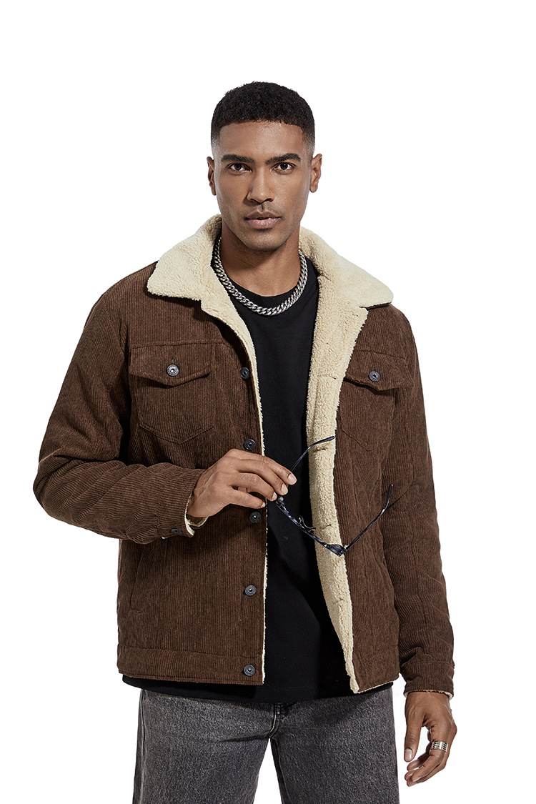 Men's Corduroy Jacket Slim Fit Winter Outerwear For Men_voghion.com