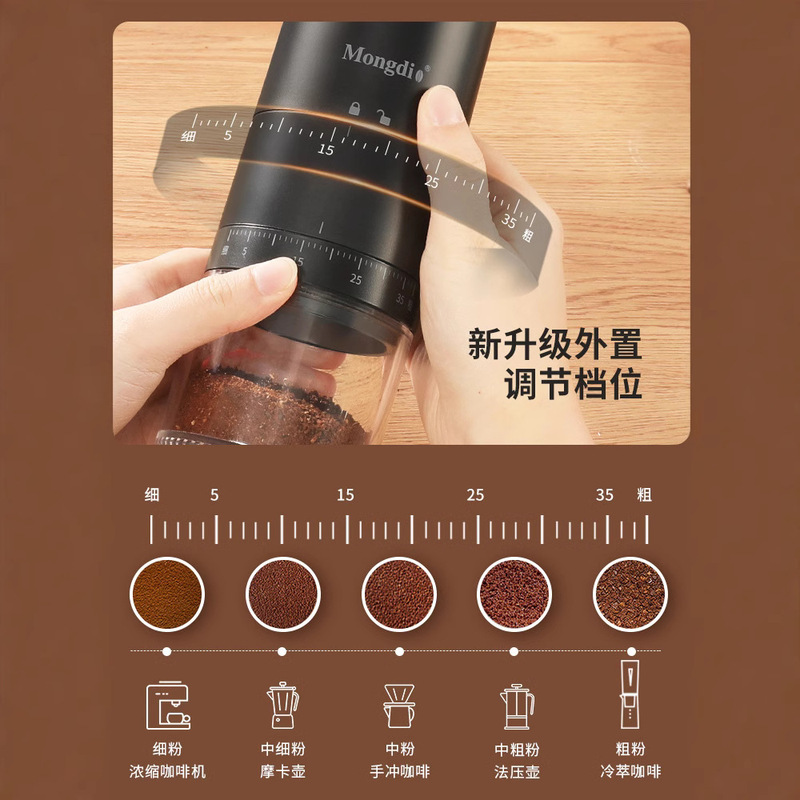 豆グラインダー電動コーヒー豆グラインダーハンドグラインダーコーヒーマシン小型家庭用コーヒーグラインダーマシンボタンモデル|undefined