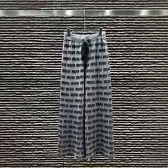 Streetwear Trend Autumn/Winter 2025 New Arrival Lazy Style Color-Block Full Jacquard Letter Soft Thickened Knit Pants