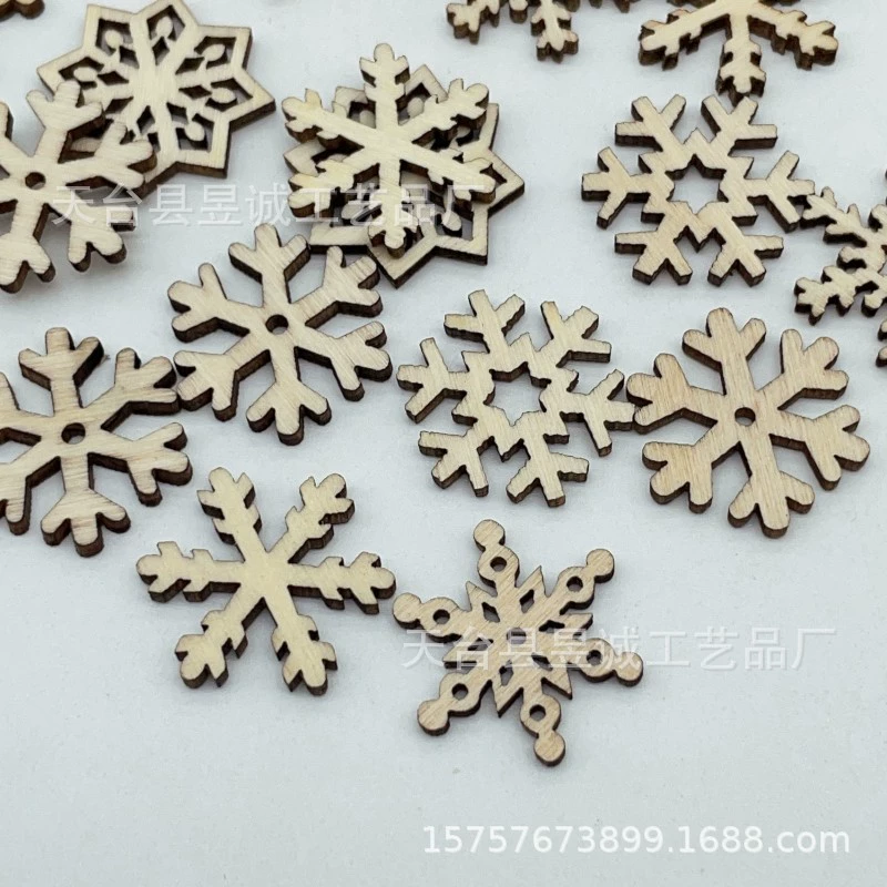 В наличии Деревянная Снежинка Оригинальный Цвет Дерева Снежинка Чип Рождественское Украшение Ручной Работы D Креативная Древесина Деревянные Ремесла