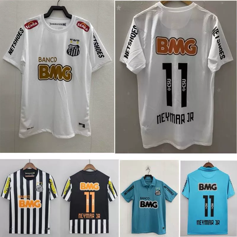 Сезон 2012/13 футболка Santos №11 Неймар домашняя белая футболка с коротким рукавом, ретро- памятная