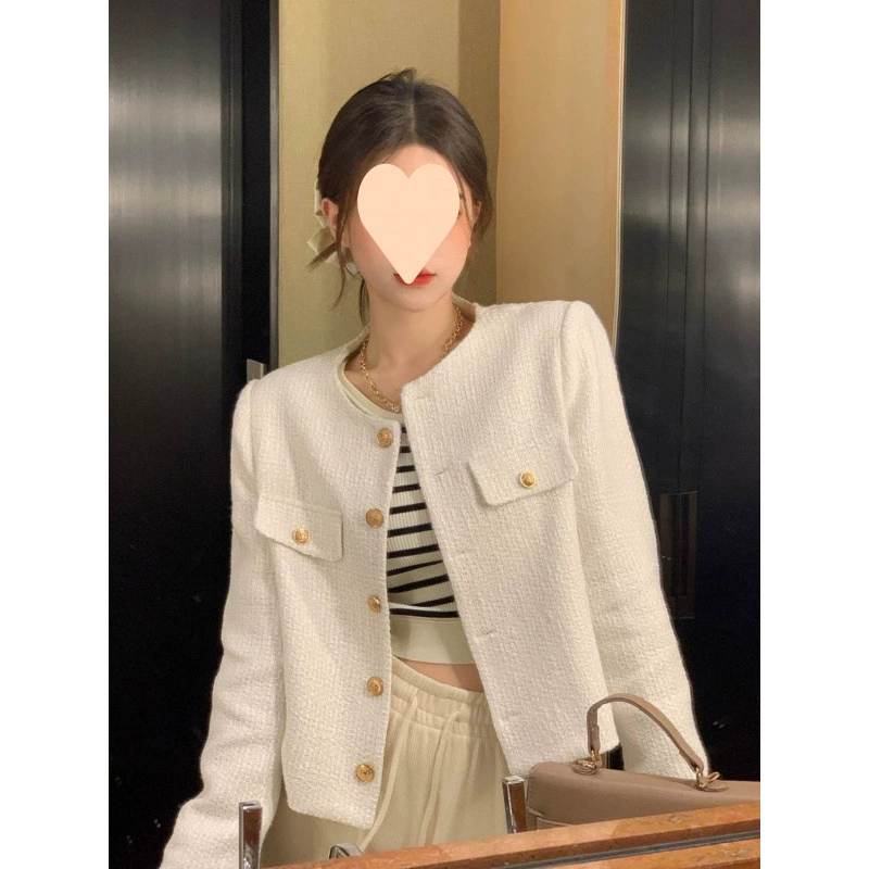Короткий пиджак в стиле Chanel, французский букле, осенняя свободная посадка, укороченный силуэт