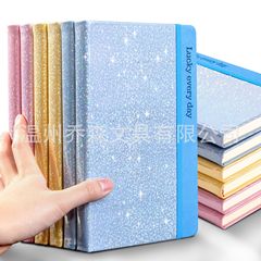 跨境高顏值幻彩A5商務辦公筆記本定製logo日記綁帶記事本本子批發