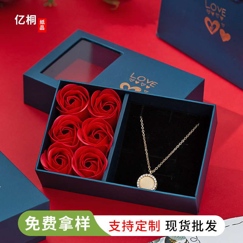 母の日バレンタインデーギフトジュエリーボックスイヤリングネックレスリングブレスレット6バラ永遠の花誕生日ギフトボックス|undefined
