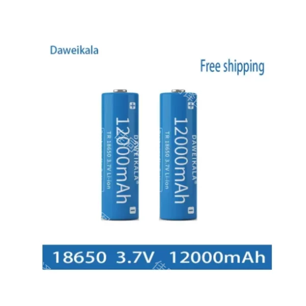3.7V 18650 12000 mAh large capacity lithium ion battery, flashlight rechargeable battery, charging