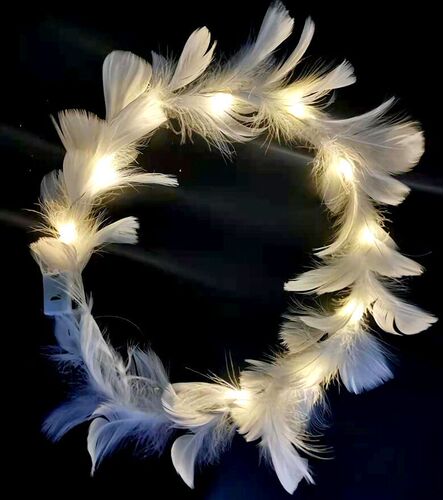 New Fairy Luminous Feather Garland Rabbit Ears Internet Celebrity Night Market Glitter Headwear Scan QR Code Small Gift Wholesale