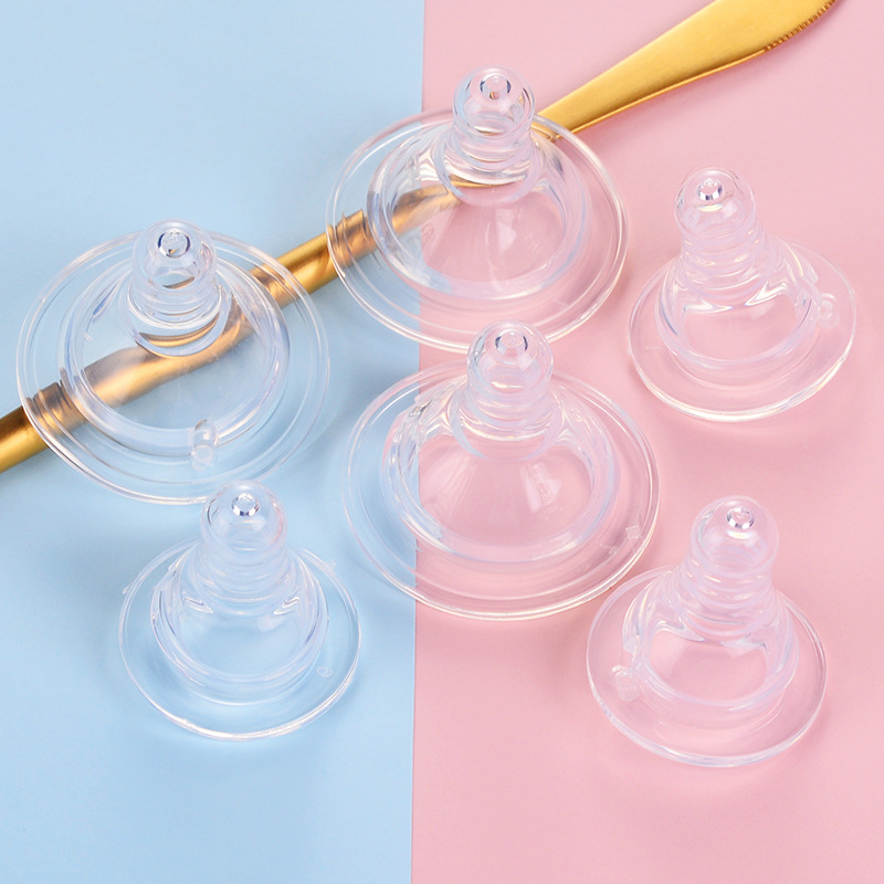 Pezón de silicona de boca estándar pezón de bebé de leche materna natural de calibre ancho pezón de barril