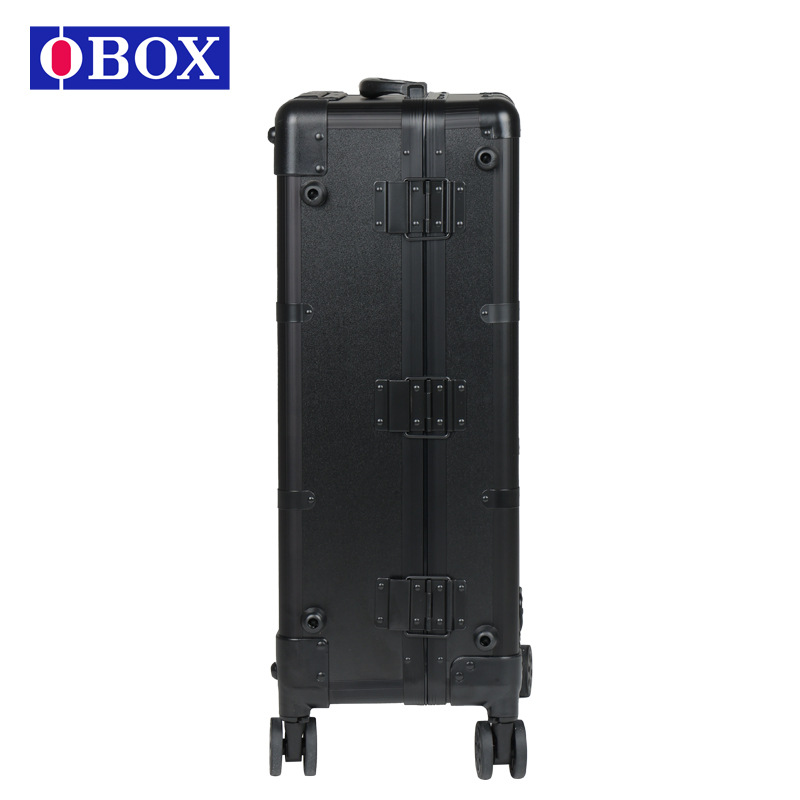 Caja de cosméticos profesional de gran capacidad de 24 pulgadas con barra de tracción ligera, caja de almacenamiento de belleza para uñas, equipaje de maquillaje y maquillador