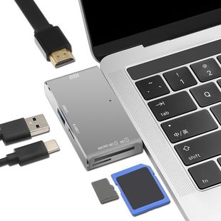 1�� �yɫ �X�Ͻ� 5��1�pUSB C���DHDMI 4K 30 @ hz USB 3.0 SD TF