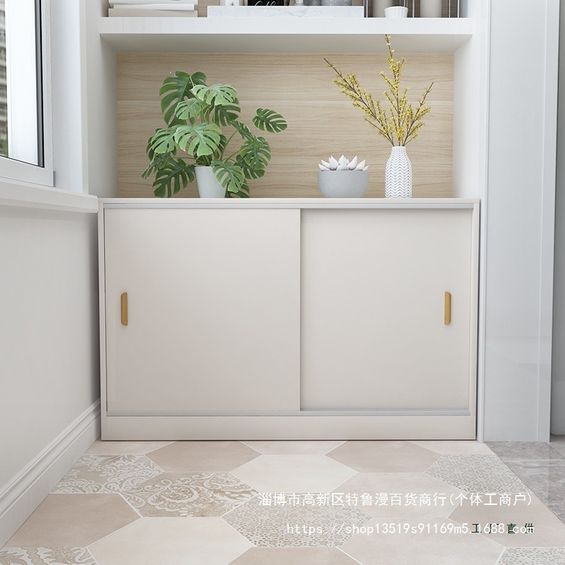 Economical custom-made balcony cabinet, modern storage cabinet for bay windows, multi-functional storage cabinet, low cabinet with sliding doors