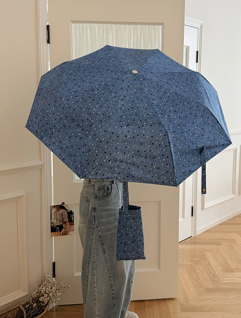 Automatic Folding Cowboy Star Umbrella Uv Protection Sunshade_voghion.com