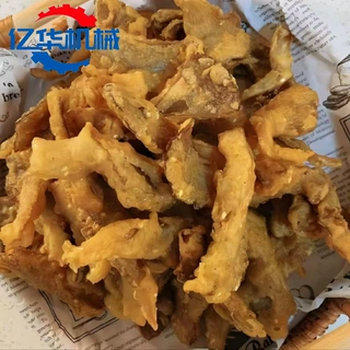 海鲜菇油炸机 平菇上浆油炸整套设备 蘑菇自动化生产线源头厂家