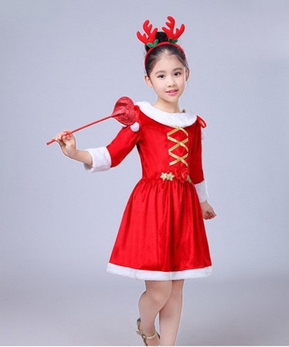 Christmas Party dress up costumes for girls Xmas Birthday Carnival Party  Rave dance Santa Claus cosplay