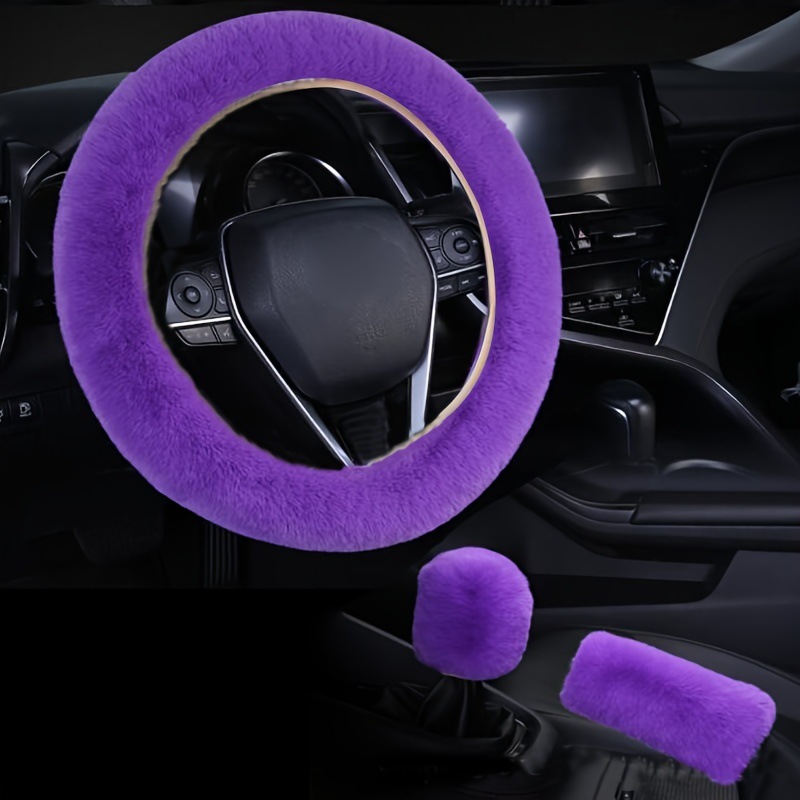 跨境外贸款代发 Interior Accessories 毛绒软毛绒方向盘套