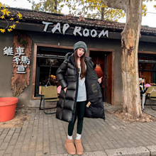 白鸭绒极寒黑金长款加厚羽绒服女2025年新款收腰修身户外抗寒外套