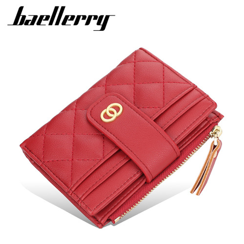 baellerry new wallet women's short Korean version multi-card slot embroidered coin purse fashionable small card holder wholesale